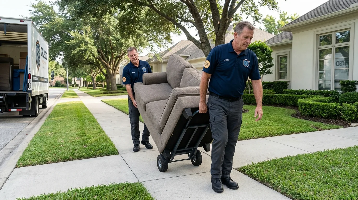 Local residential moving crew loading furniture in Morganfield, KY